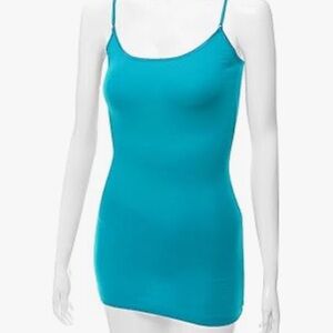 Pretty blue long cami tank top